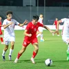 Đội tuyển U20 Việt Nam (áo đỏ) nhận thất bại 0-1 trước U20 Syria ở lượt trận cuối vòng bảng Vòng loại U20 châu Á 2025. (Ảnh: Việt Anh/Vietnam+)